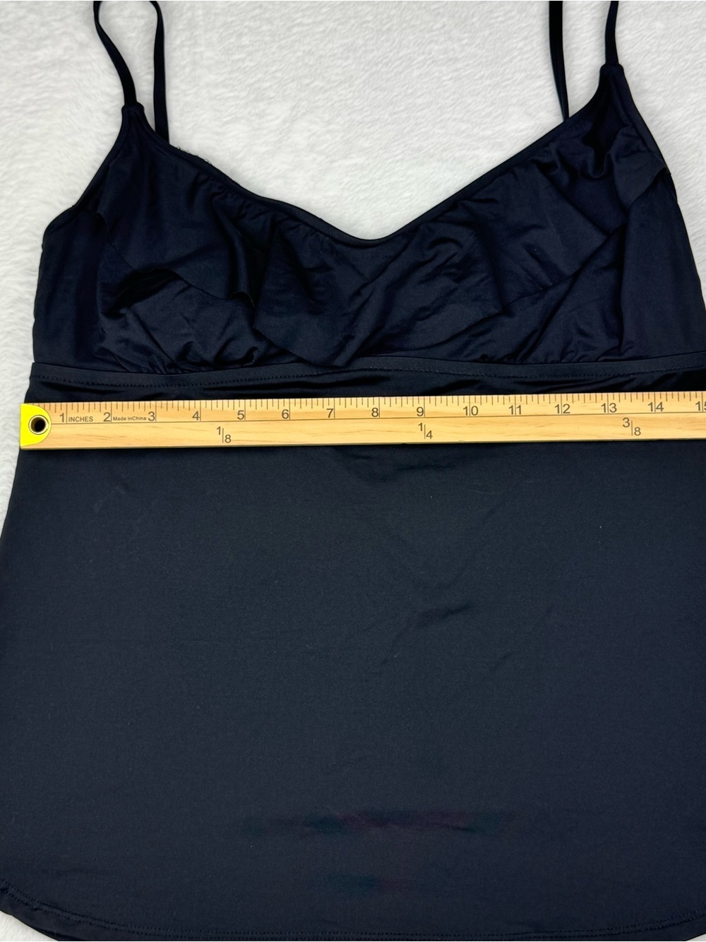Stylus tankini bathing suit top. Size L. Ties in the back. Excellent condition. - Picture 2 of 6
